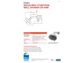 Technical Guide - Posh Solus MKII Wall Shower & Fixed Arm 5 Function Chrome (3 Star)