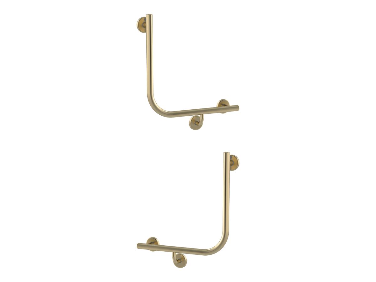 Mizu Drift 90 Degree Ambulant WC Left Hand & Right Hand Pair Brushed Brass