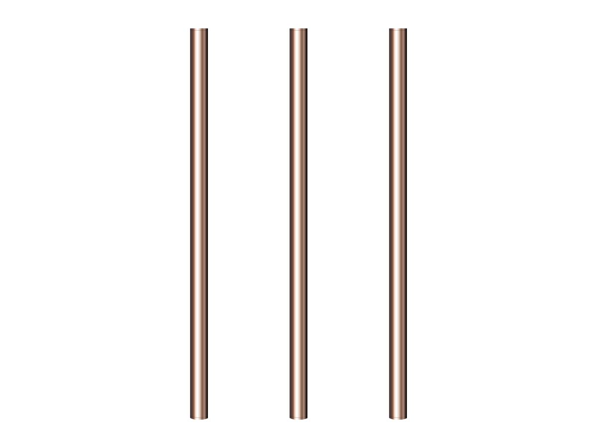 Milli Pure Vertical Triple Heated Towel Rail 900 x 38mm Rose Gold from