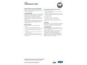 Warranty - Vada Condensate Pump