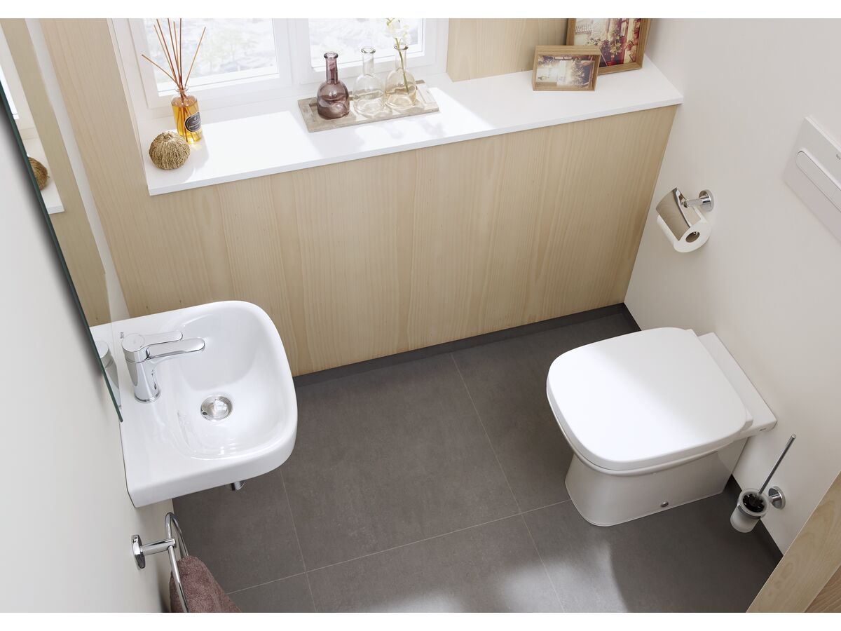 Roca Debba Back To Wall Pan WITH Soft Close Quick Release Seat White (4