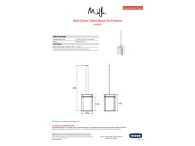 Specification Sheet - Milli Glance Toilet Brush Set Chrome