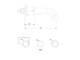 Mizu Drift Curved Wall Bath Set 160mm Chrome