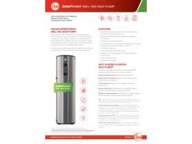 Specification Sheet - Rheem Ambipower MDc-180l Heat Pump