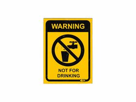 Colourbond Sign "Warning No Drinking" 100mm x 75mm