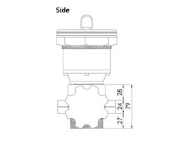 Scraptrap Cast Stainless Sink Waste Arrestor (90mm) with Cast Stainless Shut Off Valve - Removable Strainer basket and Fixed Secondary Strainer
