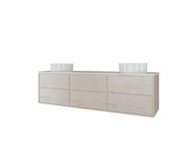 Kado Aspect Wall Hung Vanity Unit 1800mm Double Bowl 6 Drawer Corian 20mm Top