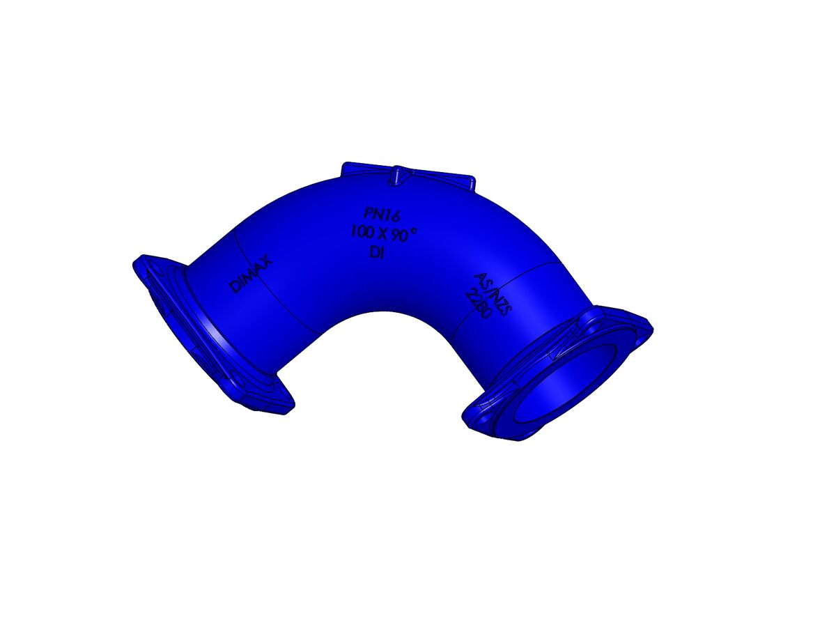Dimax Bend Flanged PN16 B5 100mm x 90 Degree