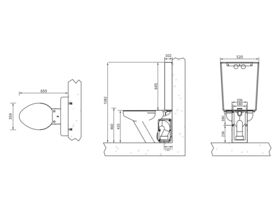 Ambulant WC Toilet Suite and Seat S Trap Stainless Steel 3 Star