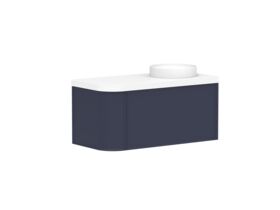 Kado Era 50mm Durasein Statement Top Single Curve All Drawer 1050mm Wall Hung Vanity with Right Hand Basin