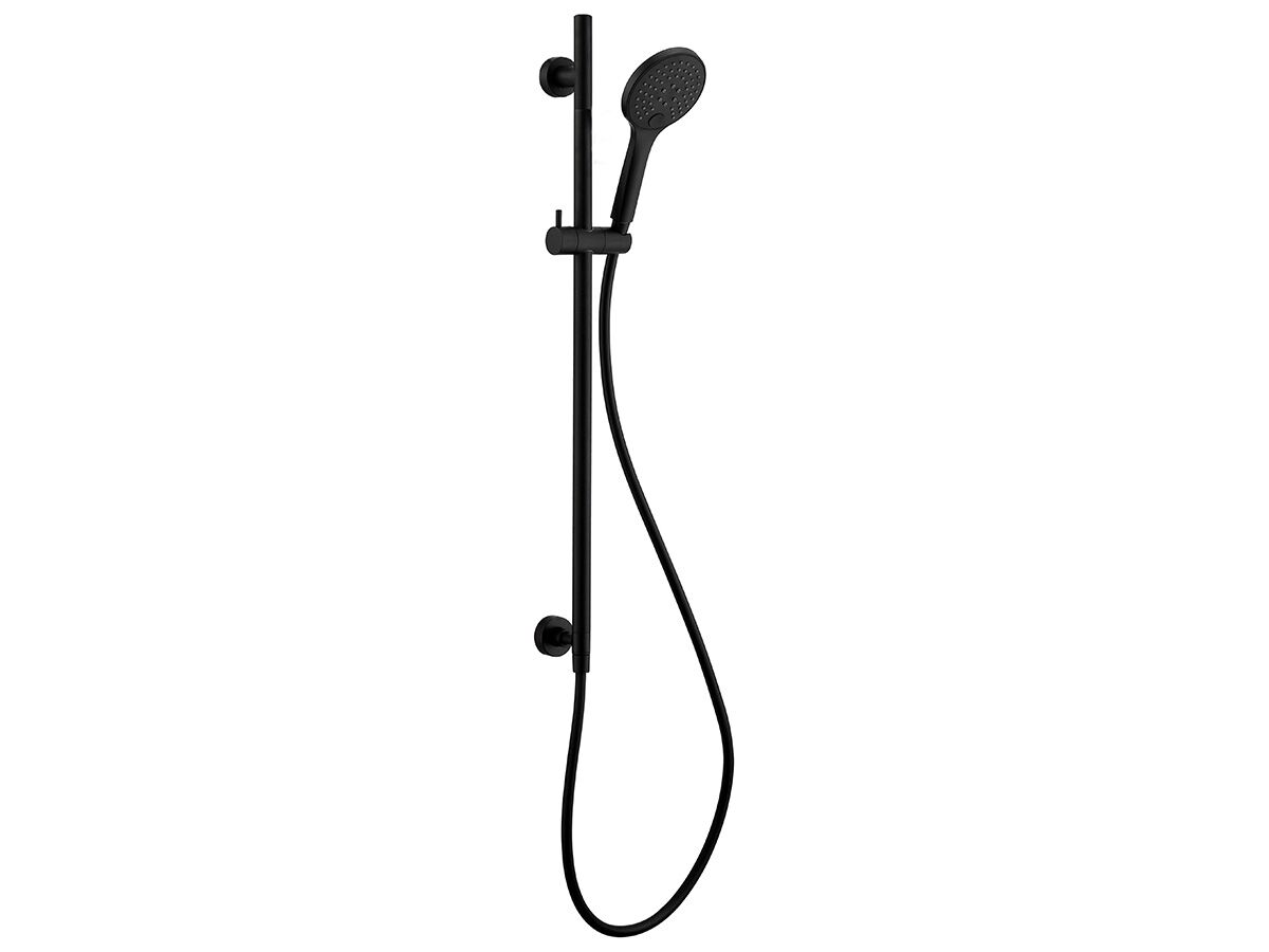 Mizu Drift Single Rail Shower with Top Rail Water Inlet Matte Black (3