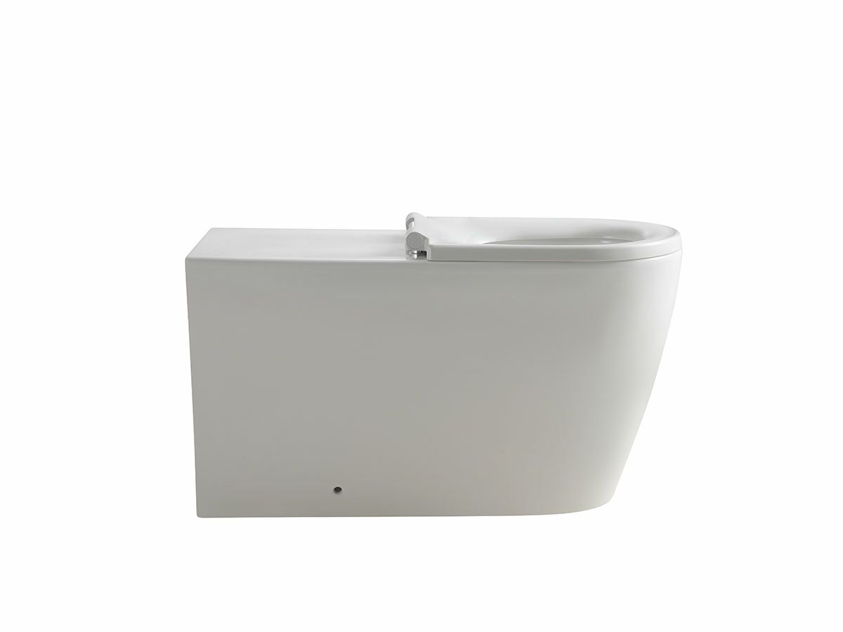 Wolfen 800 Back to Wall Inwall Toilet Suite with Single Flap Seat, Backrest, Button and Plate, Hideaway+ Inwall Cistern (4 Star)