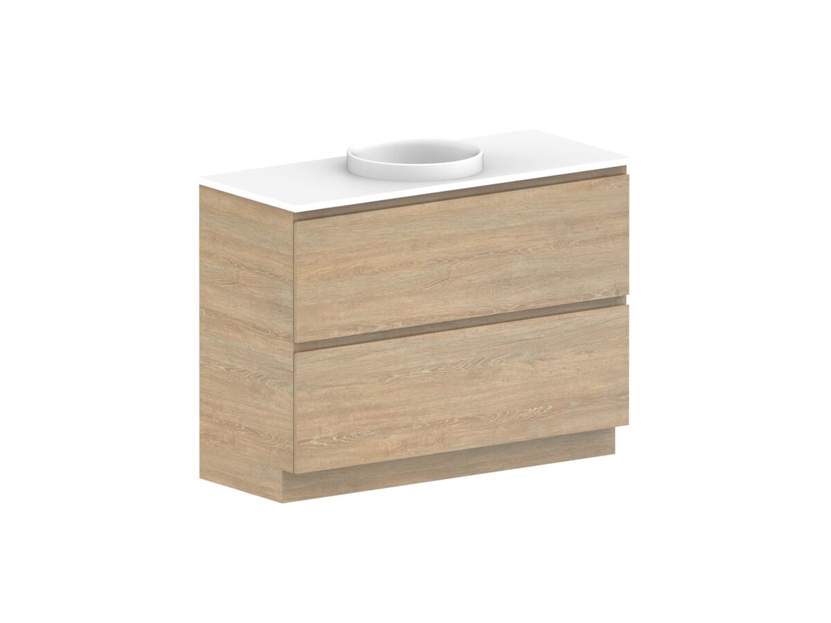 Posh Domaine All-Drawer Twin 1200mm Floor Mounted Vanity Unit Single Bowl Cherry Pie Top (No Basin)