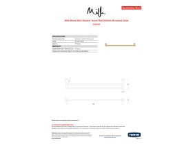 Specification Sheet - Milli Mood Edit Double Towel Rail 600mm Brushed Gold