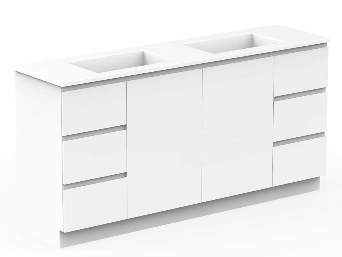 Posh Domaine 1800mm Floor Mount Vanity Unit Conventional Double Bowl