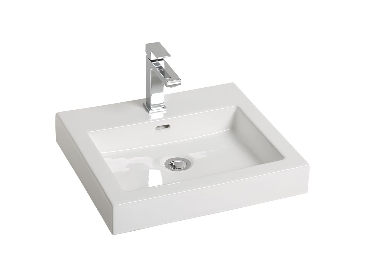 Kado Lux Above Counter Basin 1 Taphole White with Overflow from Reece