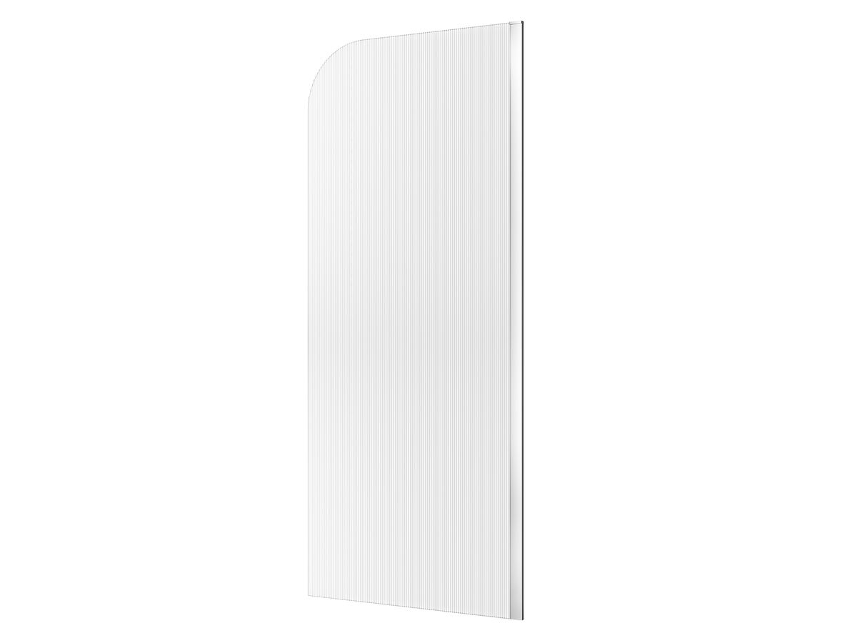 Hero - Kado Lux Frameless Curved Right Fluted Panel with Wall Channel 900mm Chrome