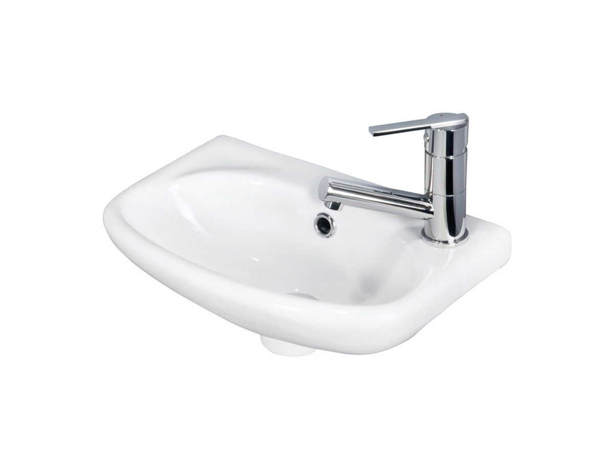 Stylus Symphony Mini Wall Basin 1 Right Hand Taphole Only White