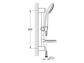 GROHE Euphoria 110 Massage Rail Shower 3 Function Hard Graphite ( 3 Star )