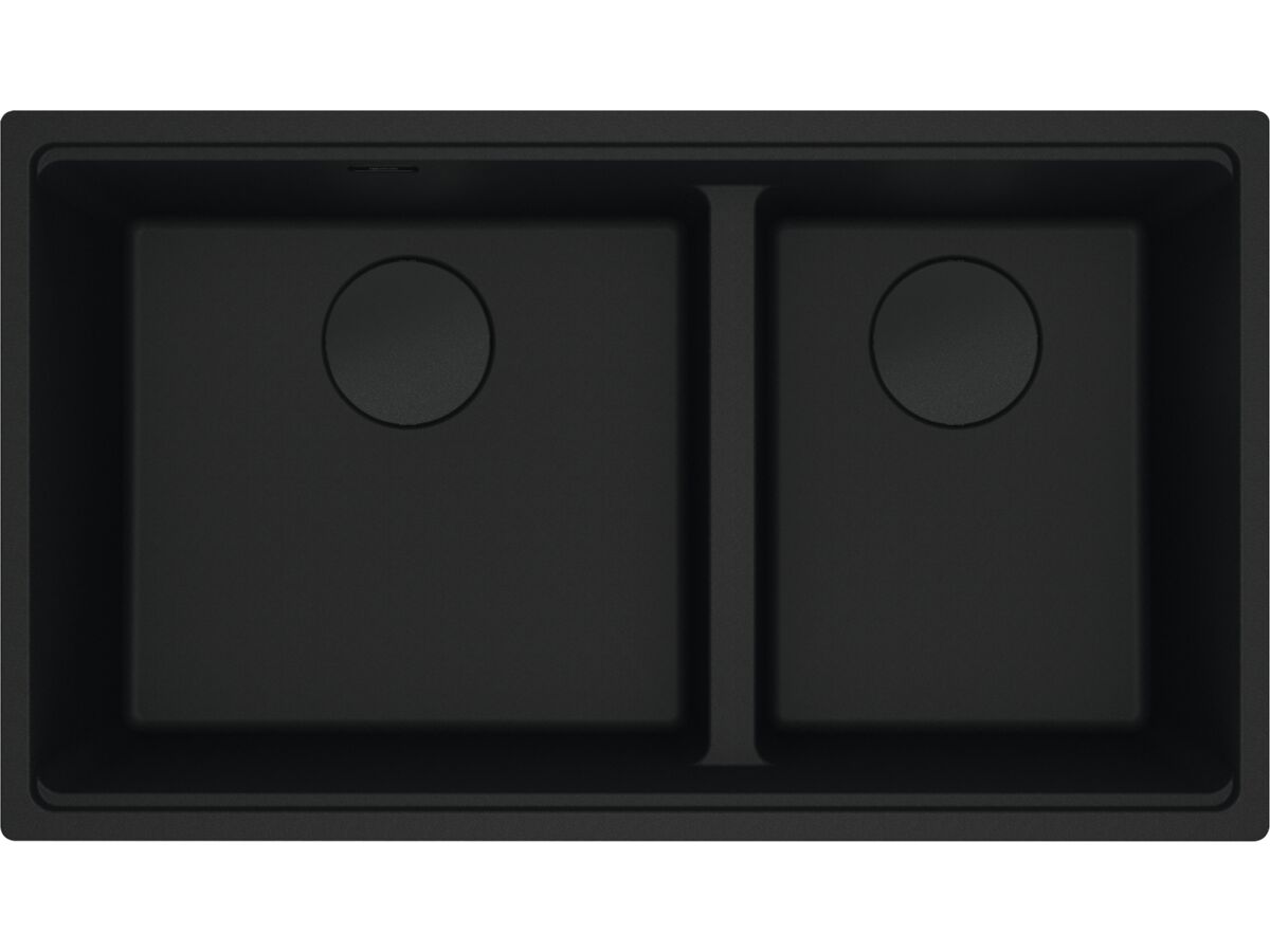 Franke City Fragranite 1.75 Bowl 430mm Bowl + 300mm Bowl Undermount Sink Pack includes Chopping Board and Rollamat Matte Black