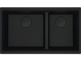 Franke City Fragranite 1.75 Bowl 430mm Bowl + 300mm Bowl Undermount Sink Pack includes Chopping Board and Rollamat Matte Black