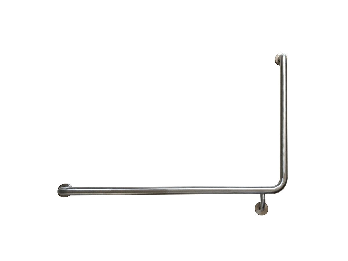 Mobi 940 x 600mm x 90 Degree Left Hand Grab Rail Satin Stainless Steel from Reece