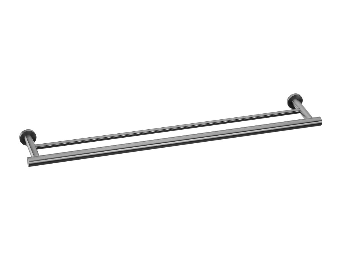Mizu Drift Double Towel Rail 700mm Brushed Gunmetal from Reece