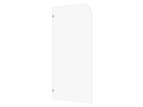 Hero - Kado Lux Frameless Curved Panel with Wall Clips Clear Glass 1000mm Brushed Nickel