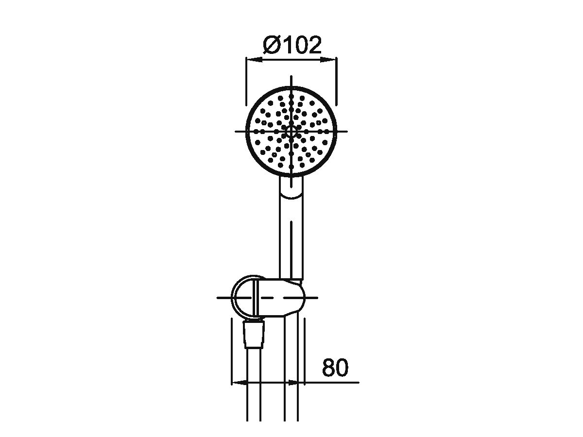 Posh Solus MKII 1 Function Handshower with Wall Bracket Chrome (3 Star)