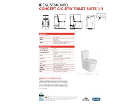 Technical Guide - Ideal Standard Close Coupled Back to Wall Overheight Toilet Suite S&P Trap Soft Close Seat (4 Star)
