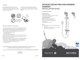 Installation Instructions - Satinjet Escape MK2 Rail Shower White (3 Star)