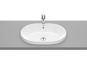 Roca The Gap Round Semi Inset Basin 550mm x 390mm With Overflow White