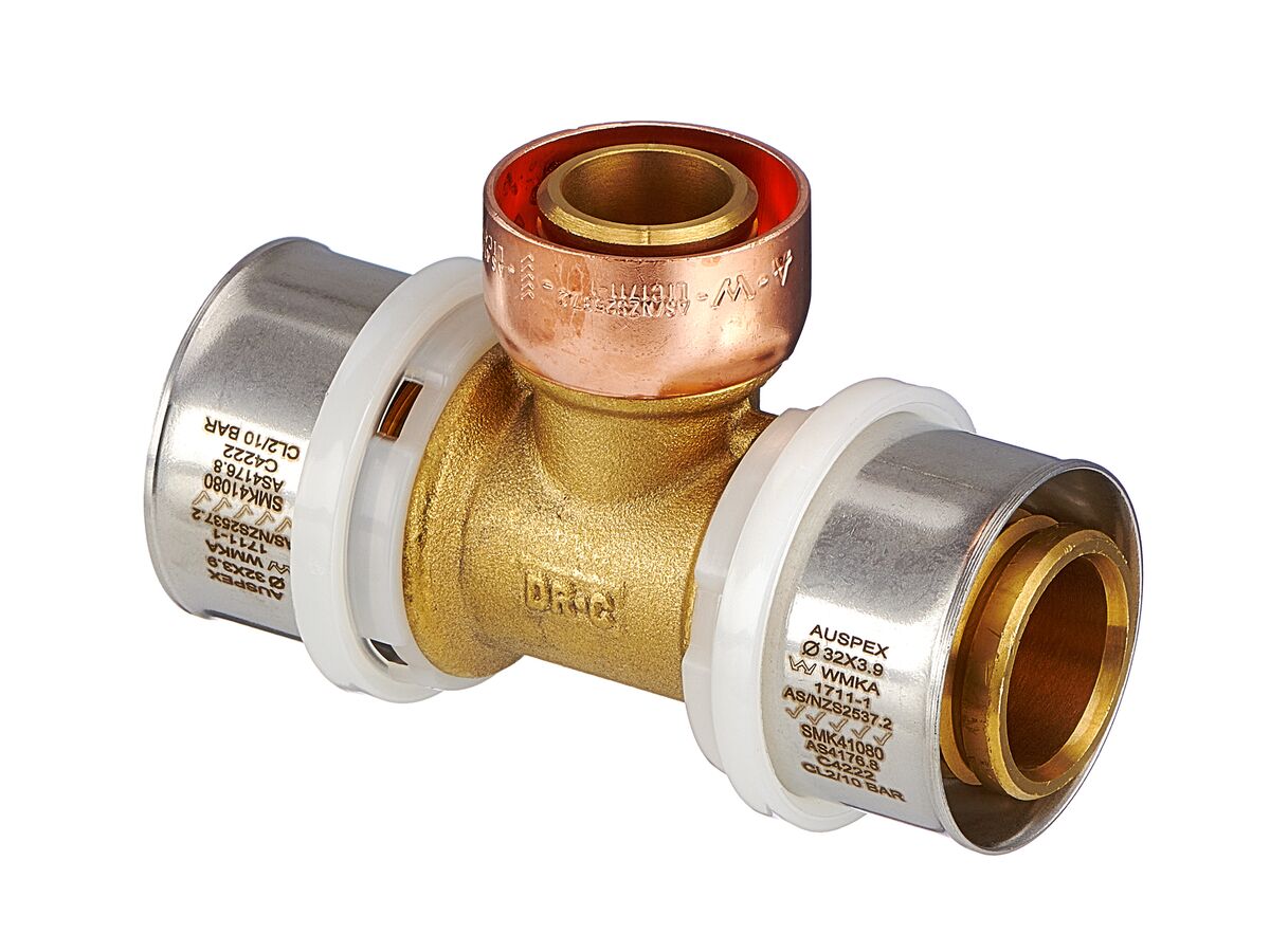 Auspex Crimp Tee Reducing 32mm x 32mm x (25mm C) from Reece