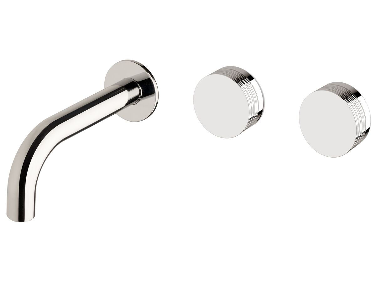 Milli Pure Wall Basin Hostess System 160mm Right Hand with Cirque Textured Handles Chrome (3 Star)