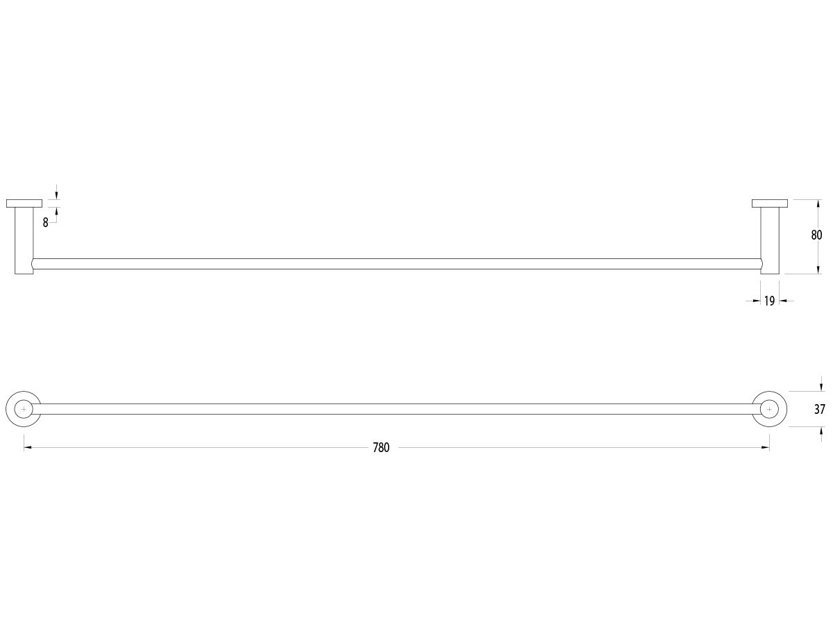 Milli Mood Edit Single Towel Rail 780mm PVD Brushed Bronze from Reece