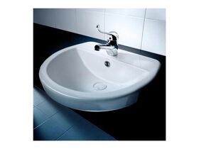 Cosmo Semi Recessed Vanity Basin 1 Taphole 500 x 400mm White