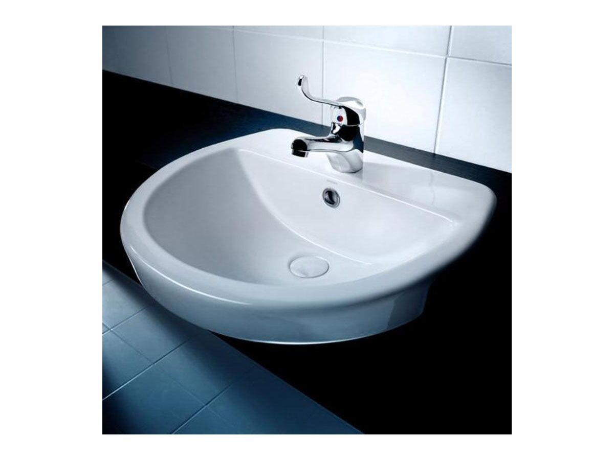 Caroma Cosmo Semi Recessed Vanity Basin 1 Taphole 500 x 400mm White