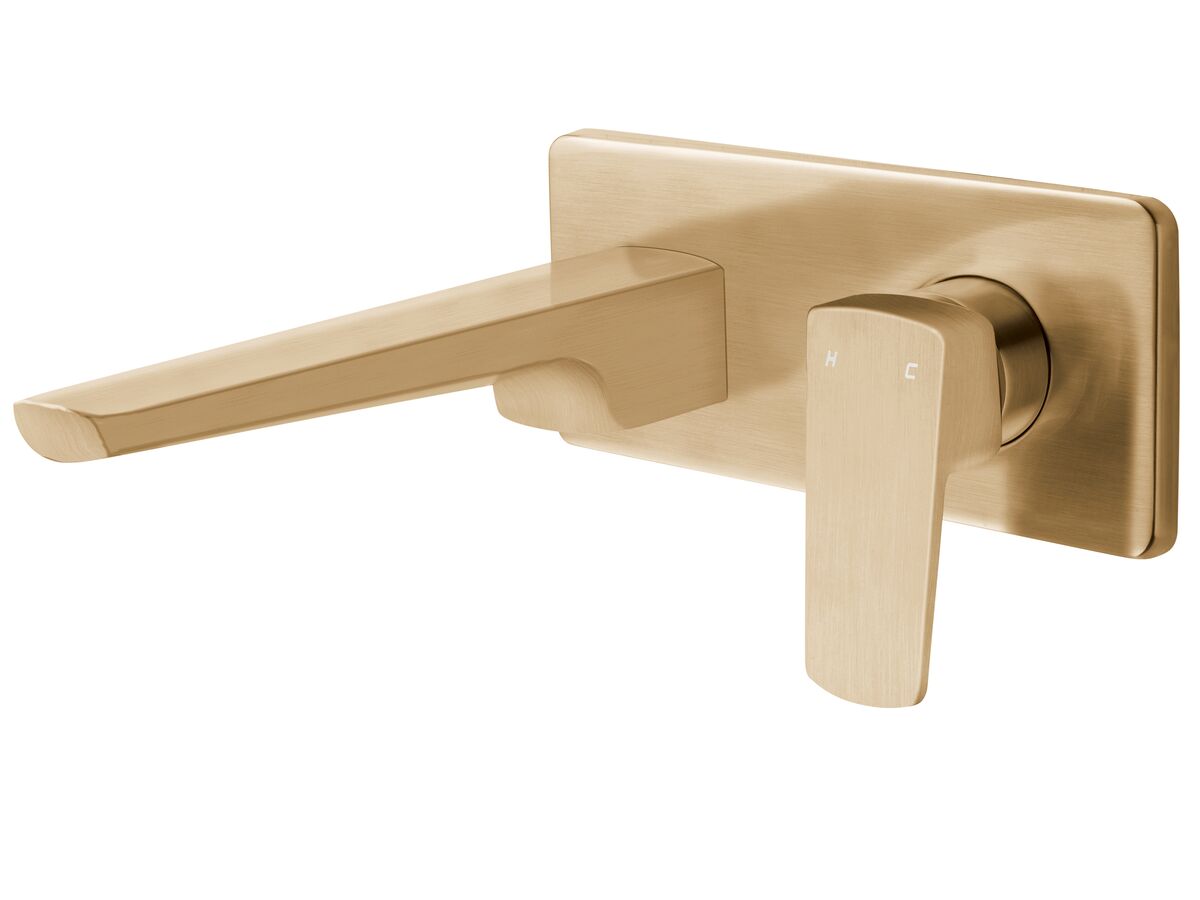 Tide Wall Mounted Basin Mixer Brushed Brass (PVD) (4 Star) from Reece