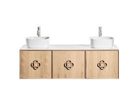 ISSY Adorn Above Counter or Semi Inset Wall Hung Vanity Unit with Three Drawers & Internal Shelves with Petite Handle 117