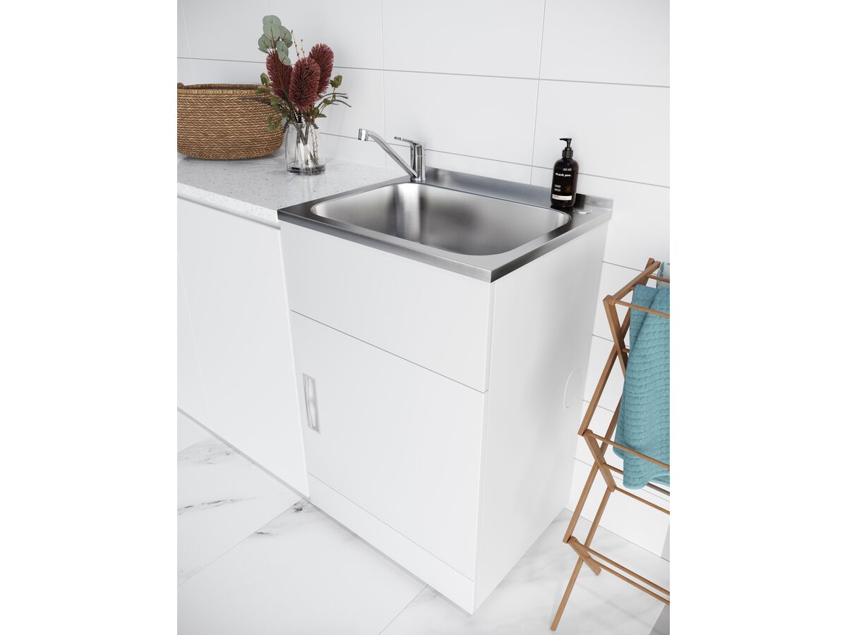 Posh Domaine Trough & 45L with Bypass 2 Taphole Stainless Steel