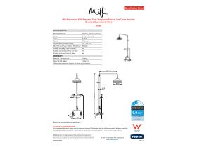 Specification Sheet - Milli Monument Edit Exposed Twin Telephone Shower Set Cross Handles Brushed Gunmetal (3 Star)