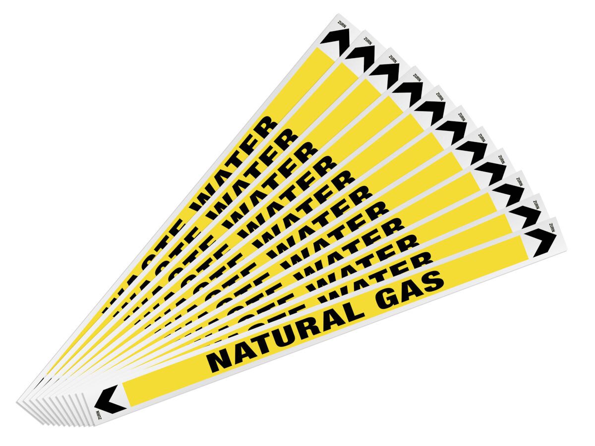 Pipe Marker Natural Gas 400mm x 25mm (10) from Reece