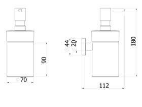 Milli Axon MK2 Wall Mount Soap Dispenser Glass/ Chrome