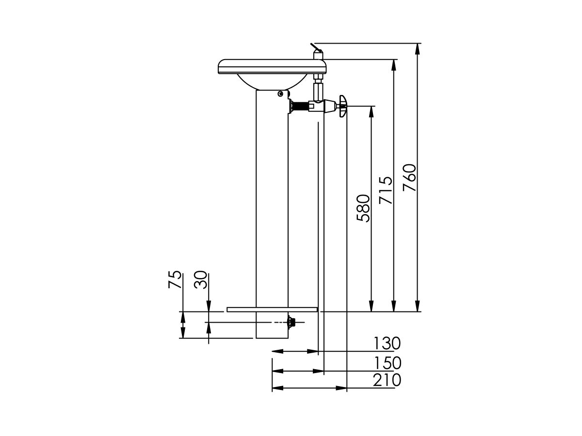 Enware Stainless Steel Pedestal Drink Fountain Cam Action