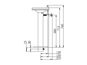 Enware Stainless Steel Pedestal Drink Fountain Cam Action