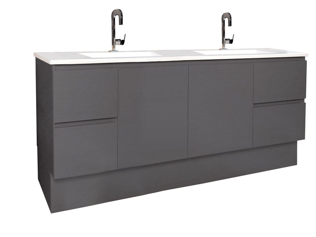 Posh Solus Vanity Unit with Kick 2 Door 4 Drawer Double Bowl 1800mm