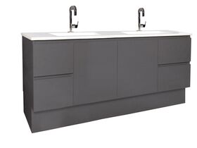 Posh Solus Vanity Unit with Kick 2 Door 4 Drawer Double Bowl 1800mm
