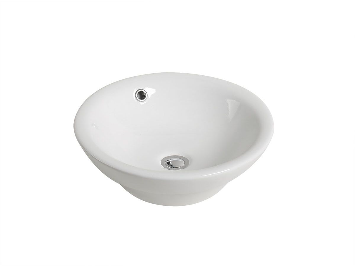 Kado Lux Round Semi Inset Basin 430mm No Taphole White with Overflow ...