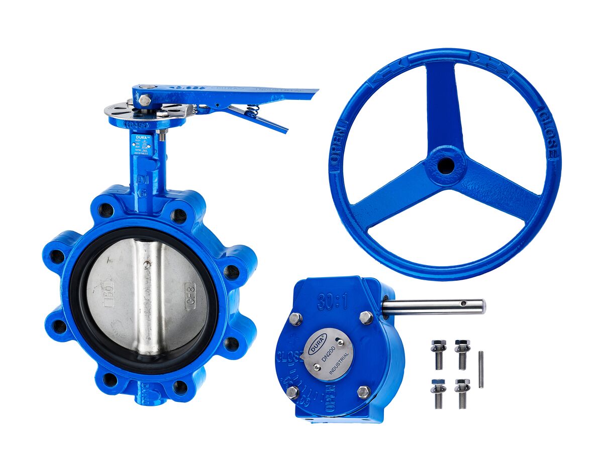 Dura Industrial Butterfly Valve Lugged Table E with Gear Operator 200mm ...