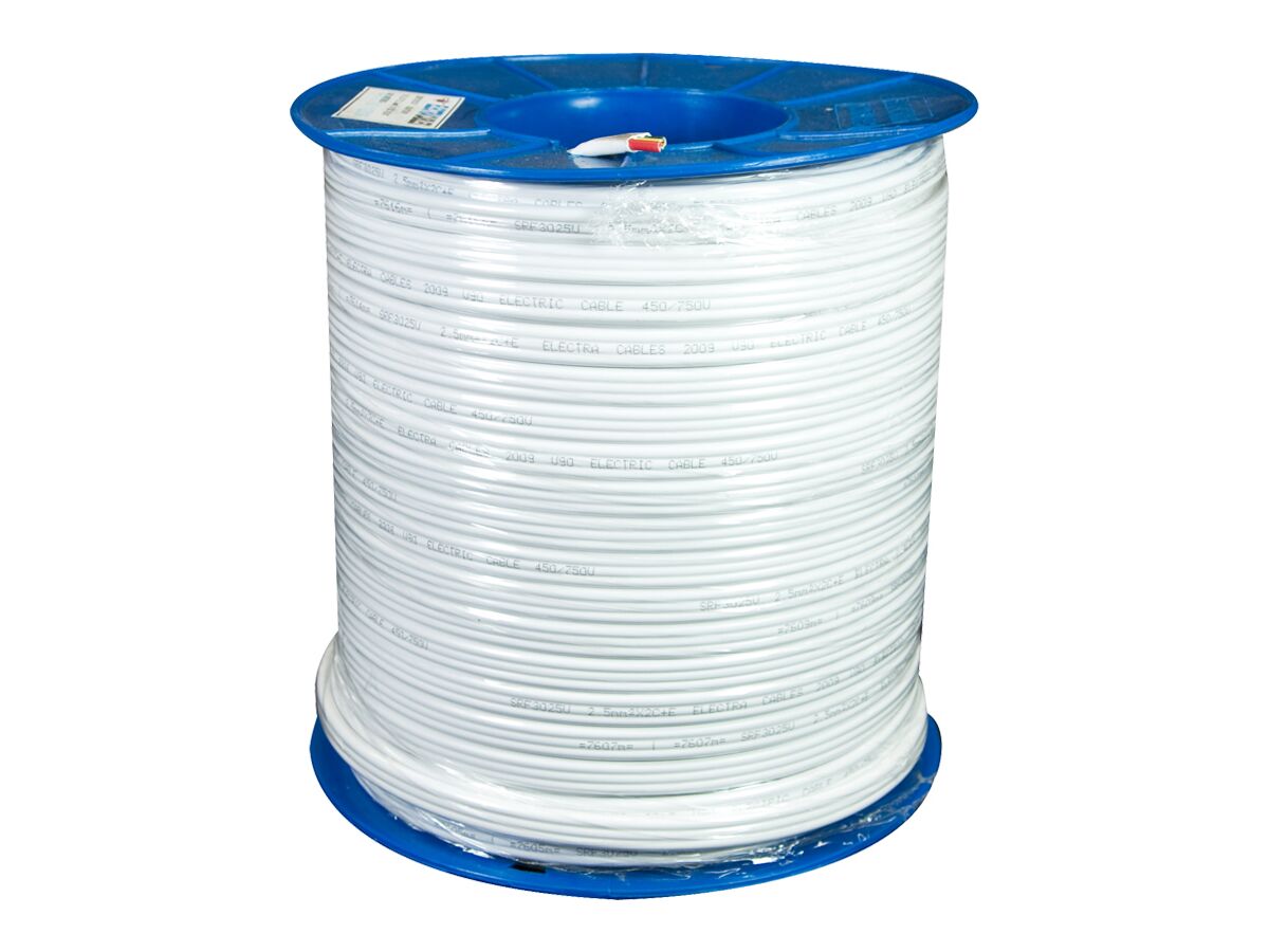 Electrical Cable Cable 2.5mm 2 Core + Earth FT White